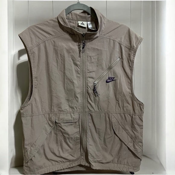 Nike ACG Vintage 90s Cargo Utility Streetwear Zip Vest Size Women Large Mens Med - Picture 1 of 4